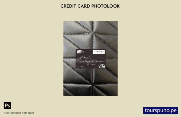 listo para imprimir plantilla frontal de aspecto fotográfico de tarjeta visa b 2